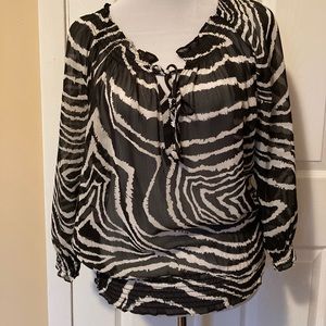 JNY Animal print sheer top